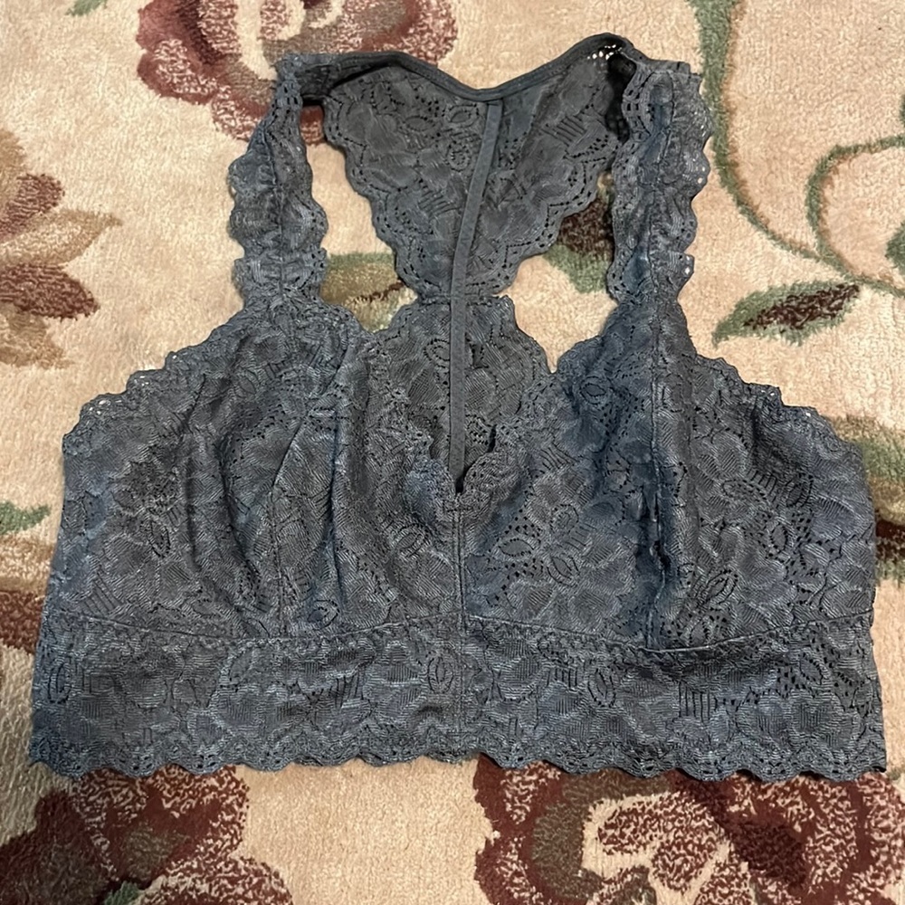 Felina lingerie charcoal lace bralette S/C